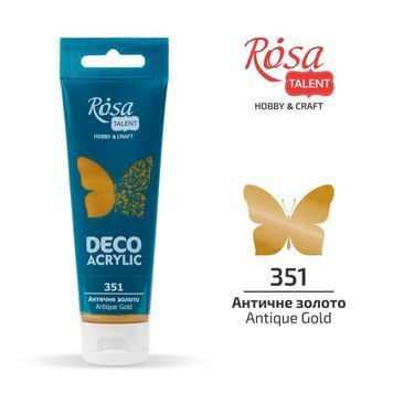 Акрил для декора, Античное золото, металлик, 75 мл, ROSA Studio 585209 фото