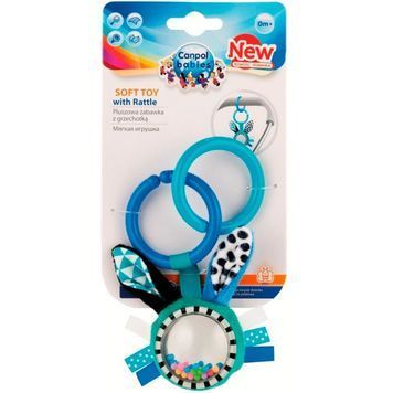 Игрушка плюшевая Canpol babies с погремушкой 0+ Zig Zag синий кролик 915150 фото