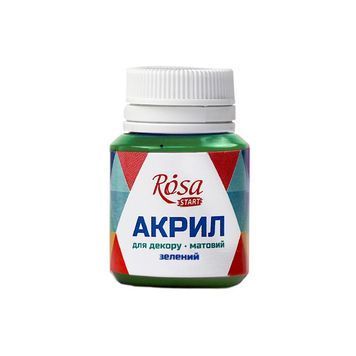 Акрил для декора, Зеленый, матовый, 20 мл, ROSA TALENT 244668 фото