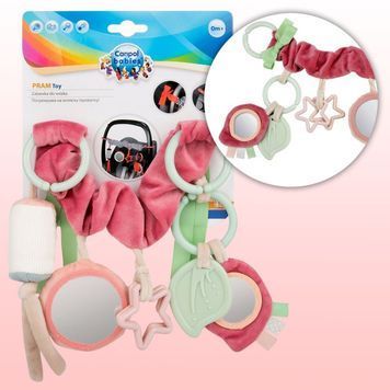 Погремушка к коляске Canpol babies плюшевая Pastel Friends розовая 01059068 фото