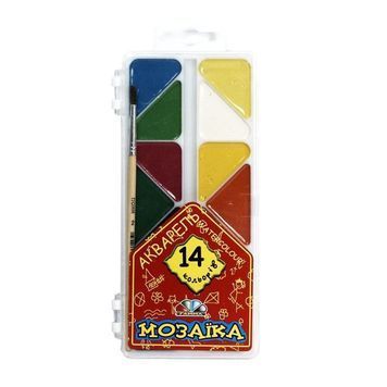 Фарби Акварель Гамма Мозаїка 14 кол з/п (пластик) (32шт) 312055 016127 фото