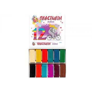 Пластилін м'який 12 кольорів Пластя золото/срібло (66) 01989166 фото
