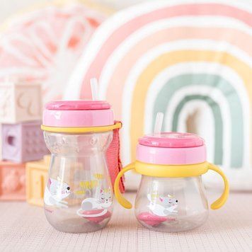 Canpol babies Кружка зі складною силіконовою трубочкою і обтяжувачем 250 мл Котик 01218789 фото