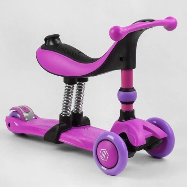 Самокат-велобег 3в1 трехколесный BS-26566 (4) Best Scooter, 3 колеса PU со светом, сиденьем, амортизатором 01227956 фото