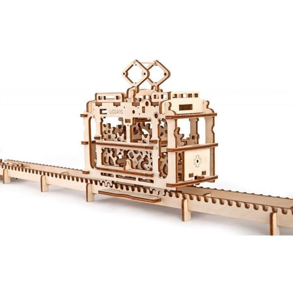 Конструктор-Пазл 3D Ugears Трамвайчик механічний 566473 фото