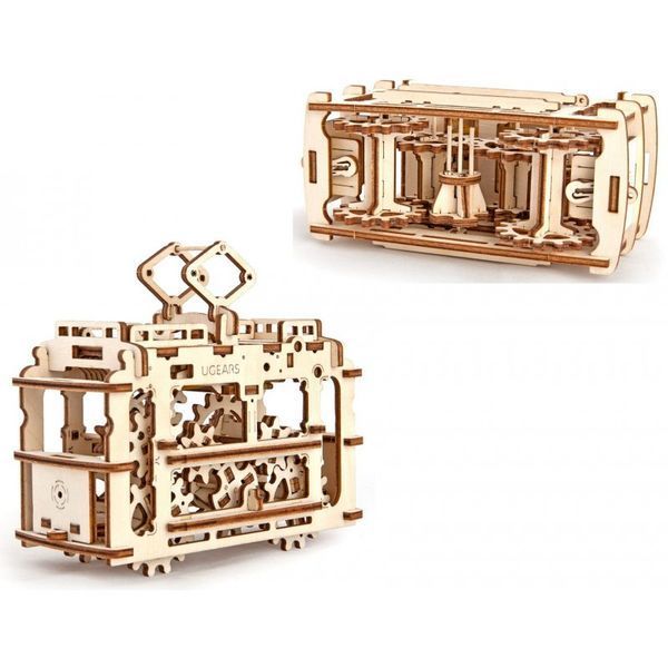 Конструктор-Пазл 3D Ugears Трамвайчик механічний 566473 фото