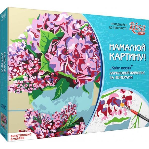 Набір, техніка акриловий живопис за номерами, "Квіти весни", ROSA START 587302 фото