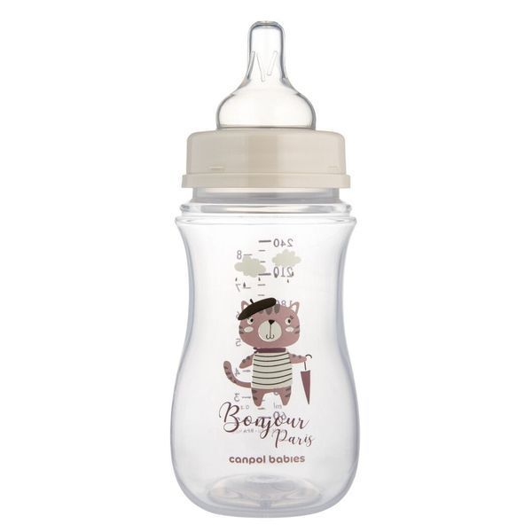 Canpol babies Пляшка антиколікова з широким отвором 240 мл PP Easystart Bonjour Paris рожева 35/232_ 01200250 фото