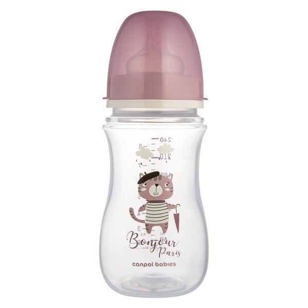 Canpol babies Пляшка антиколікова з широким отвором 240 мл PP Easystart Bonjour Paris рожева 35/232_ 01200250 фото